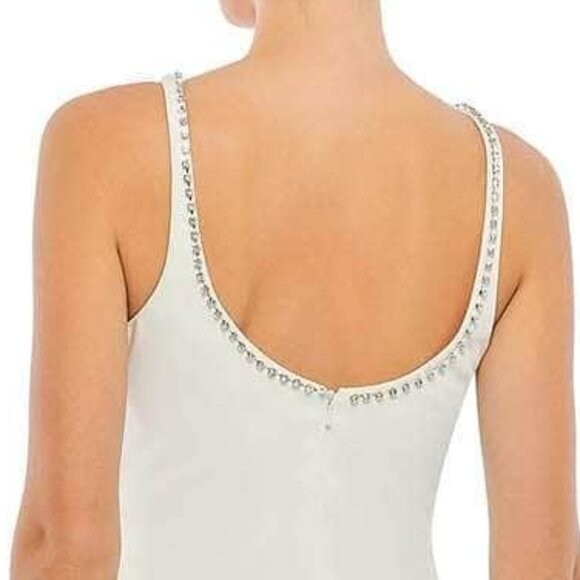 NWT Ieena Duggal 26583 Luxry Crepe Evening Dress White size 4 - Picture 3 of 9